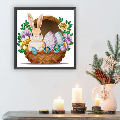 Diamond Painting - Partial Special Shaped - Basket bouquet with Easter eggs (30*30CM)