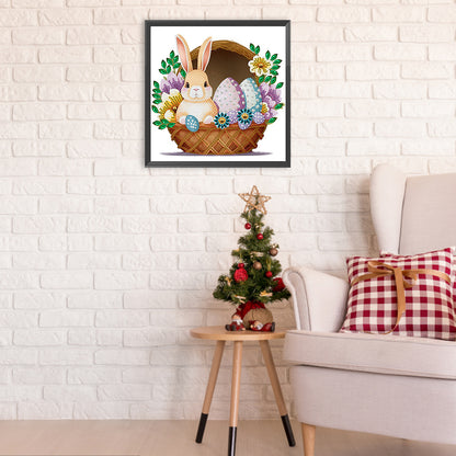 Diamond Painting - Partial Special Shaped - Basket bouquet with Easter eggs (30*30CM)