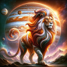 Load image into Gallery viewer, Diamond Painting - Full Round - cosmic starry sky lion (30*30CM)
