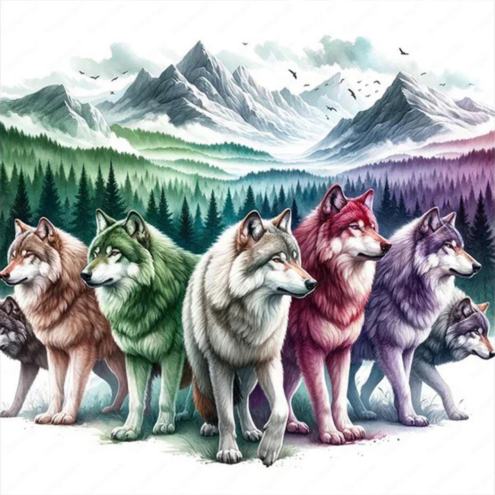 Diamond Painting - Full Round - snow wolf (30*30CM)