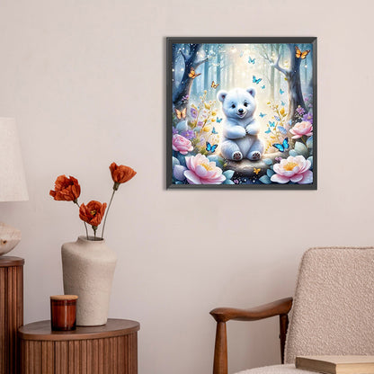 Diamond Painting - Full Round - Garden Butterfly Bear (30*30CM)