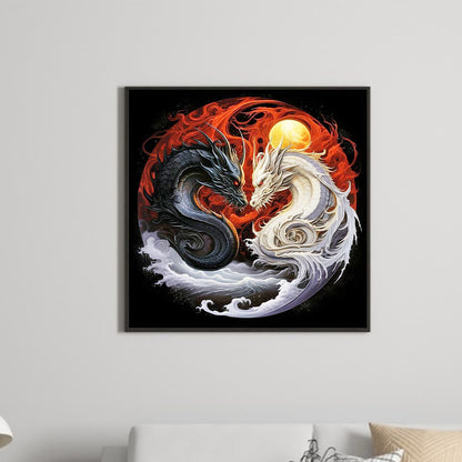 Diamond Painting - Full Round - Tai Chi Yin Yang Feilong (30*30CM)