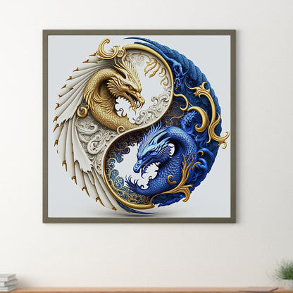 Diamond Painting - Full Round - Tai Chi Yin Yang Feilong (30*30CM)