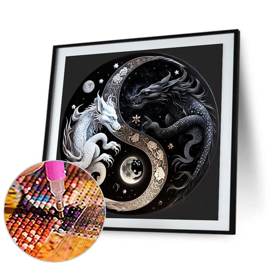 Diamond Painting - Full Round - Tai Chi Yin Yang Feilong (30*30CM)