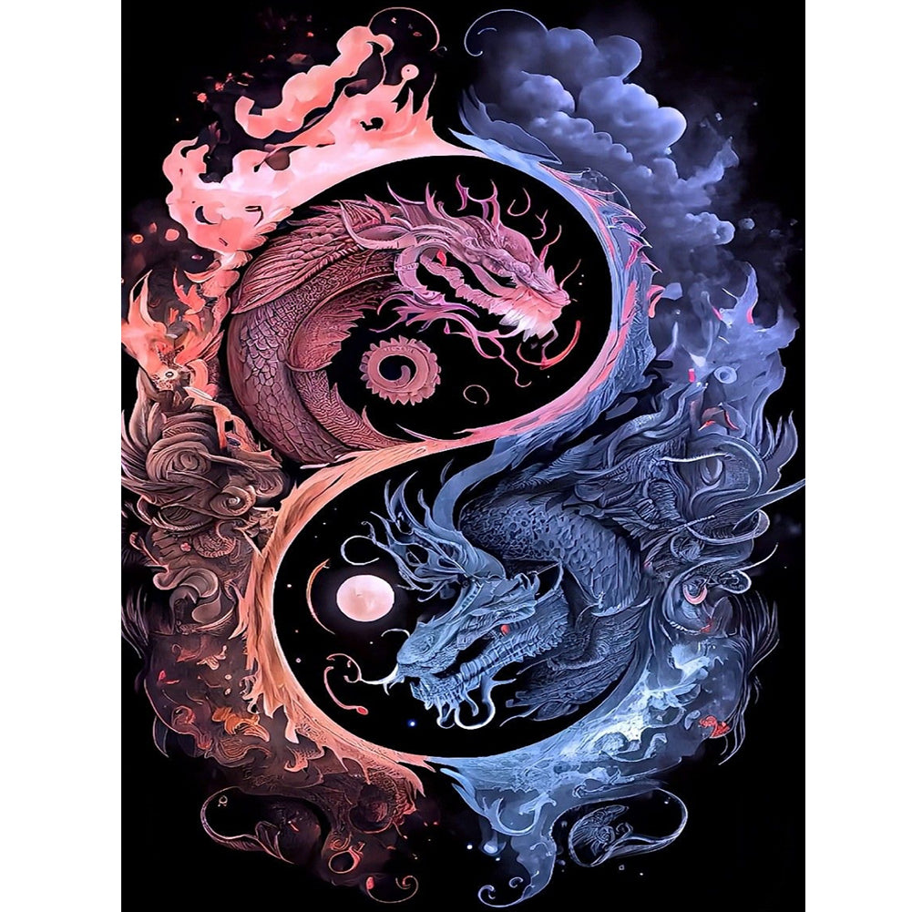 Diamond Painting - Full Round - Tai Chi Yin Yang Dragon (30*40CM)
