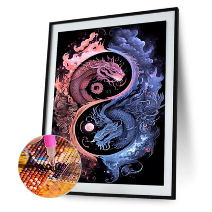 Diamond Painting - Full Round - Tai Chi Yin Yang Dragon (30*40CM)