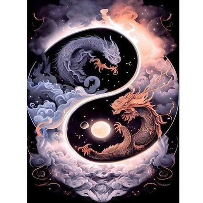 Diamond Painting - Full Round - Tai Chi Yin Yang Dragon (30*40CM)