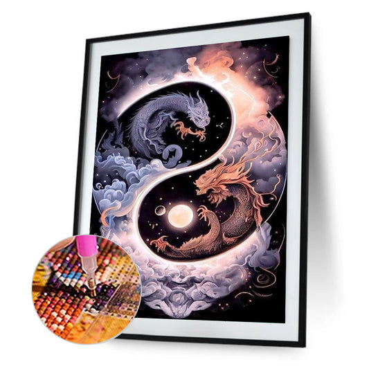 Diamond Painting - Full Round - Tai Chi Yin Yang Dragon (30*40CM)