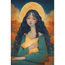 Load image into Gallery viewer, AB Diamond Painting - Full Round - girl hugging stars (40*60CM)
