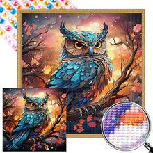 Load image into Gallery viewer, AB Diamond Painting - Full Round - owl on tree branch (40*40CM)
