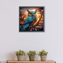 Load image into Gallery viewer, AB Diamond Painting - Full Round - owl on tree branch (40*40CM)

