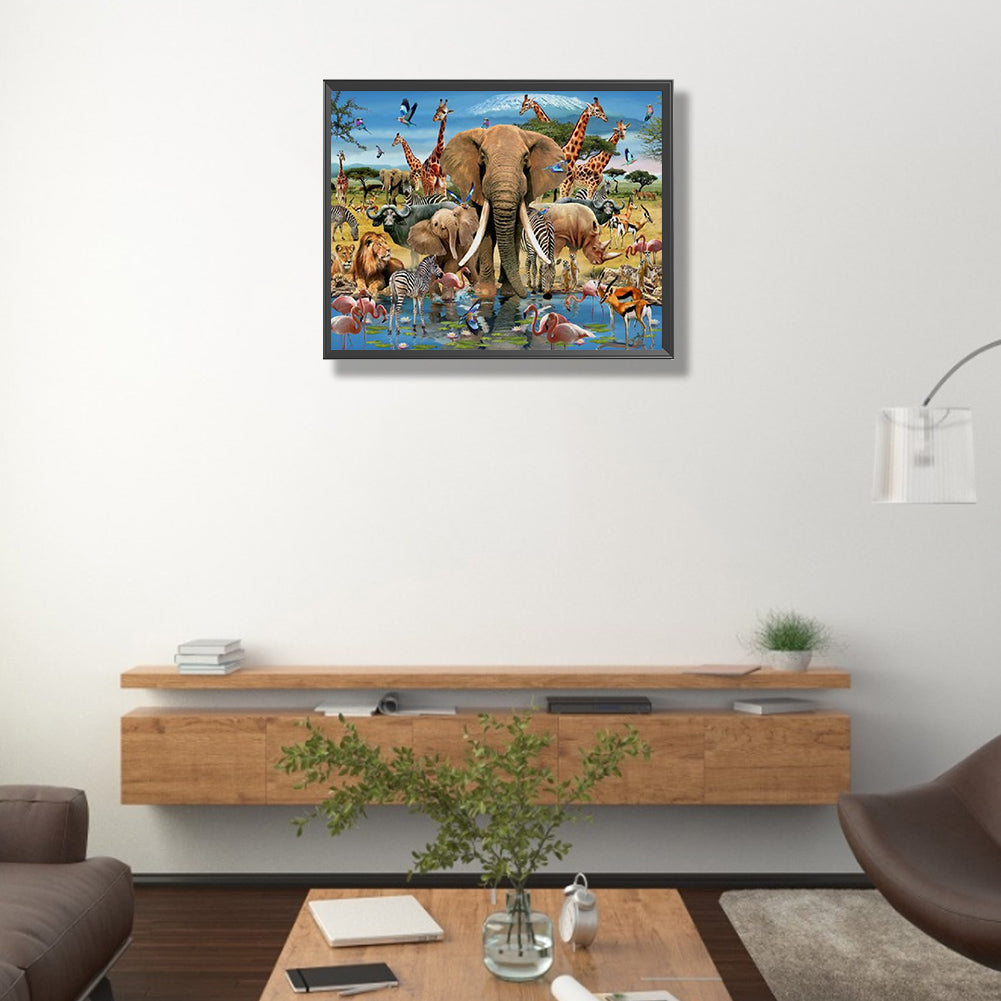 Diamond Painting - Full Square - tropical animals (50*40CM)