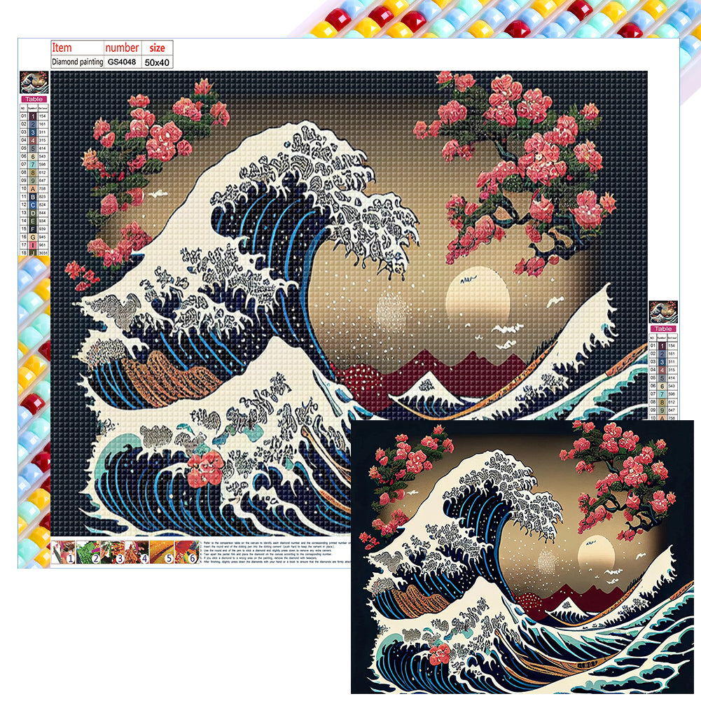 Diamond Painting - Full Square - Ukiyoe waves (50*40CM)