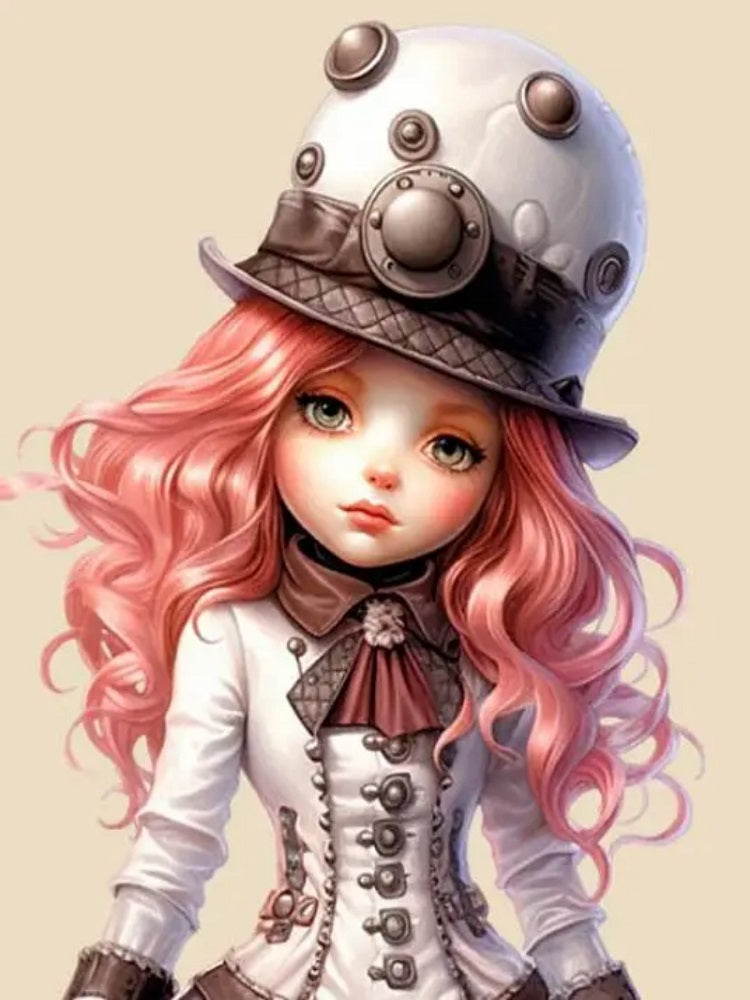 Diamond Painting - Full Round - girl in white (40*55CM)