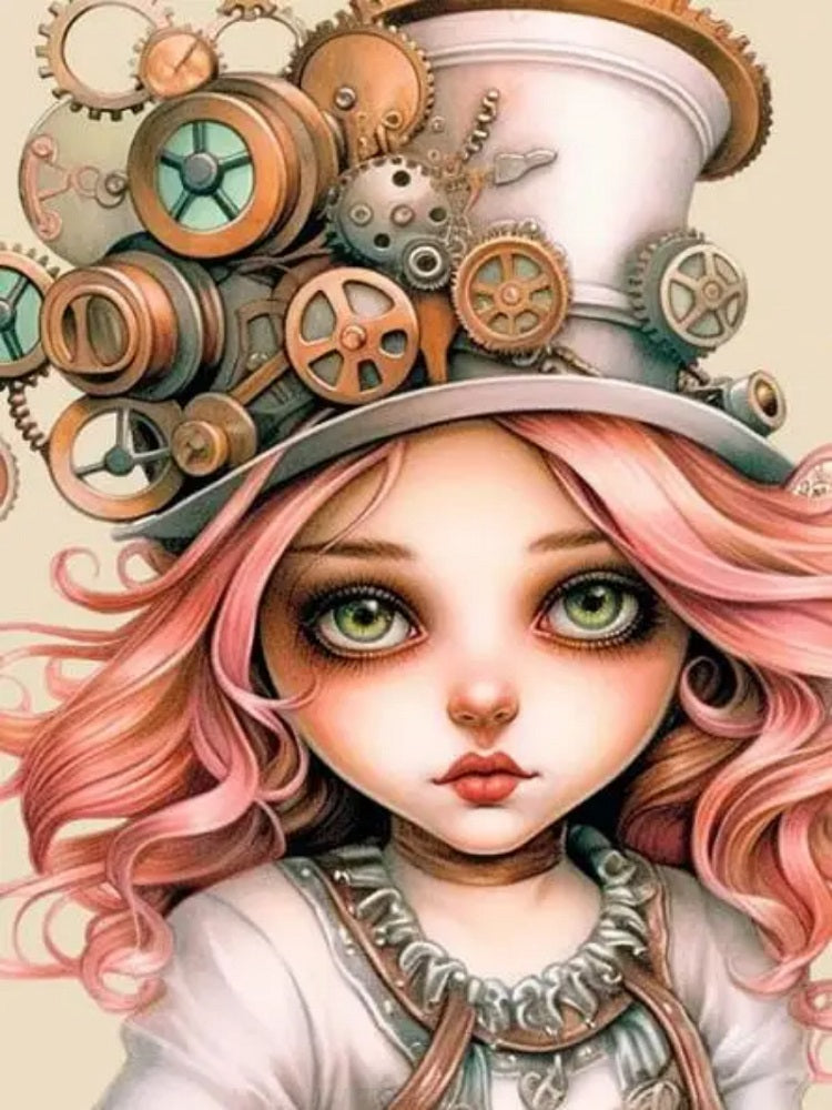 Diamond Painting - Full Round - pink hair girl (40*55CM)