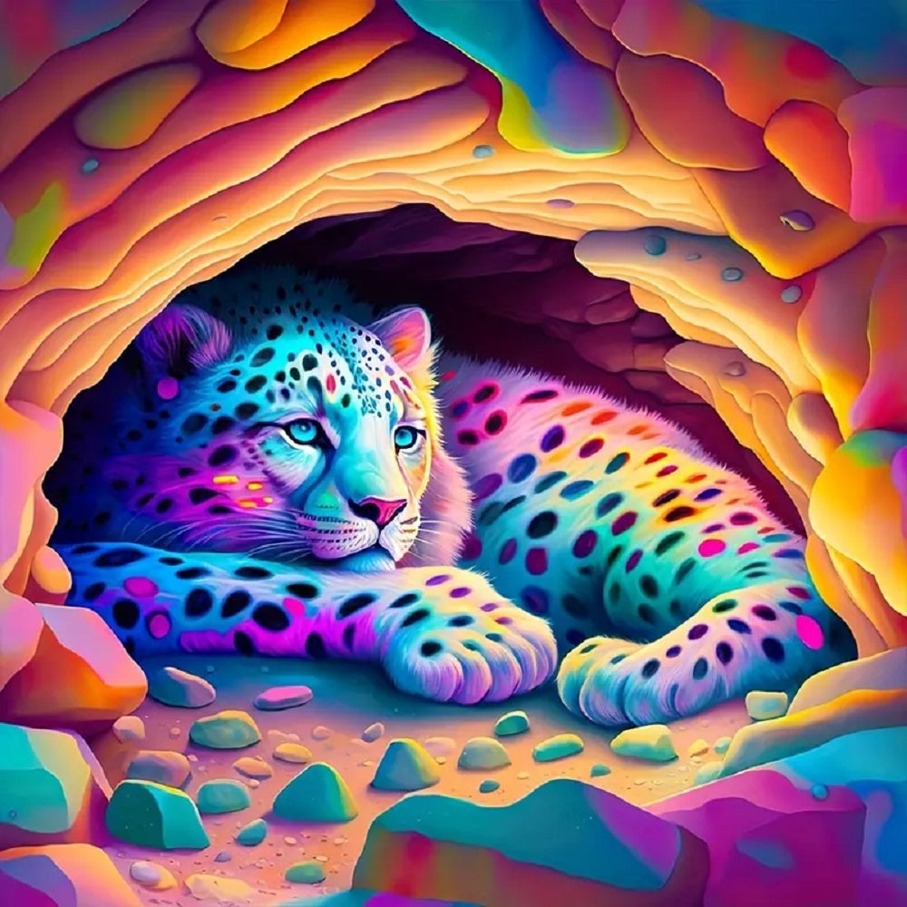 Diamond Painting - Full Round - Colorful leopard (40*40CM)