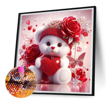 Load image into Gallery viewer, Diamond Painting - Full Round - love rose little white bear (30*30CM)
