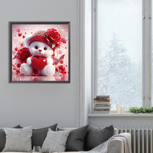 Load image into Gallery viewer, Diamond Painting - Full Round - love rose little white bear (30*30CM)
