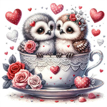 Load image into Gallery viewer, Diamond Painting - Full Round - love flower owl (30*30CM)
