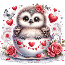 Load image into Gallery viewer, Diamond Painting - Full Round - love flower owl (30*30CM)
