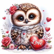 Load image into Gallery viewer, Diamond Painting - Full Round - love flower owl (30*30CM)
