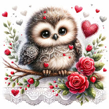 Load image into Gallery viewer, Diamond Painting - Full Round - love flower owl (30*30CM)
