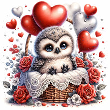 Load image into Gallery viewer, Diamond Painting - Full Round - love flower owl (30*30CM)

