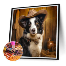 Load image into Gallery viewer, Diamond Painting - Full Round - Desert Cool Cowboy Border Collie (30*30CM)
