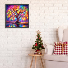 Load image into Gallery viewer, Diamond Painting - Full Round - Colorful tree of life by the lake (30*30CM)
