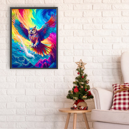 Diamond Painting - Full Round - Soaring colorful owl (30*40CM)