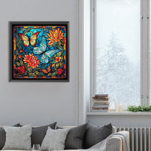 Load image into Gallery viewer, Diamond Painting - Full Round - glass art flowers and butterflies (30*30CM)
