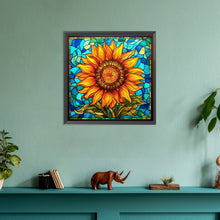 Load image into Gallery viewer, Diamond Painting - Full Round - glass art sunflower flowers (30*30CM)
