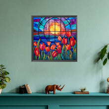 Load image into Gallery viewer, Diamond Painting - Full Round - glass art tulip flowers (30*30CM)
