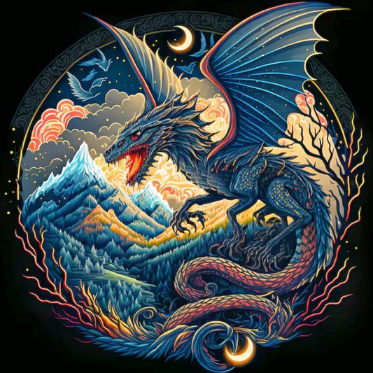 Diamond Painting - Full Round - roaring dragon (30*30CM)