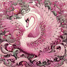 Load image into Gallery viewer, Diamond Painting - Partial Special Shaped - pink swan (30*30CM)
