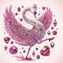 Load image into Gallery viewer, Diamond Painting - Partial Special Shaped - pink swan (30*30CM)
