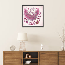 Load image into Gallery viewer, Diamond Painting - Partial Special Shaped - pink swan (30*30CM)
