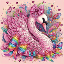 Load image into Gallery viewer, Diamond Painting - Partial Special Shaped - pink swan (30*30CM)
