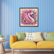 Load image into Gallery viewer, Diamond Painting - Partial Special Shaped - pink swan (30*30CM)
