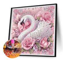 Load image into Gallery viewer, Diamond Painting - Partial Special Shaped - pink swan (30*30CM)
