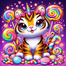 Load image into Gallery viewer, Diamond Painting - Full Round - Candy and Tiger (30*30CM)
