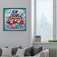 Load image into Gallery viewer, Diamond Painting - Full Round - three owls (30*30CM)
