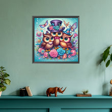 Load image into Gallery viewer, Diamond Painting - Full Round - three owls (30*30CM)
