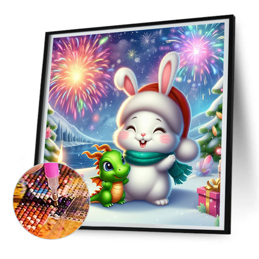 Diamond Painting - Full Round - Dragon and Rabbit (30*30CM)