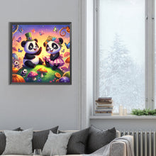 Load image into Gallery viewer, Diamond Painting - Full Round - two pandas (30*30CM)
