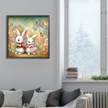 Load image into Gallery viewer, Diamond Painting - Full Round - two white rabbits (30*30CM)

