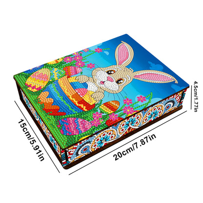Wooden Rabbit Easter Eggs DIY Special Shaped Diamond Painting Jewelry Organiser