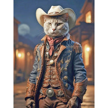 Load image into Gallery viewer, Diamond Painting - Full Round - Handsome western cowboy kitten (30*40CM)
