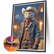 Load image into Gallery viewer, Diamond Painting - Full Round - Handsome western cowboy kitten (30*40CM)
