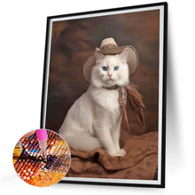 Load image into Gallery viewer, Diamond Painting - Full Round - Western handsome cowboy white cat (30*40CM)
